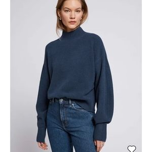 Dark Navy Mock Neck Sweater